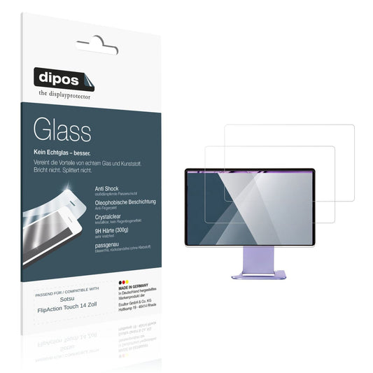 Klare Displayschutzfolie von dipos passend für Sotsu FlipAction Touch 14 Zoll, 9H kratzfest und blasenfrei montiert