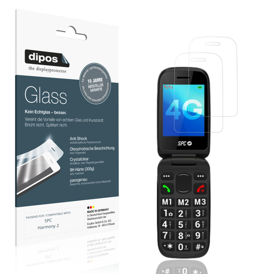Klare Displayschutzfolie von dipos passend für SPC Harmony 2, 9H kratzfest und blasenfrei montiert