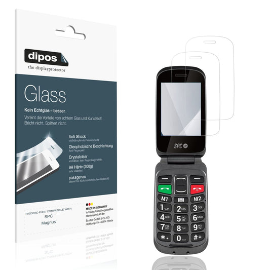 Klare Displayschutzfolie von dipos passend für SPC Magnus, 9H kratzfest und blasenfrei montiert