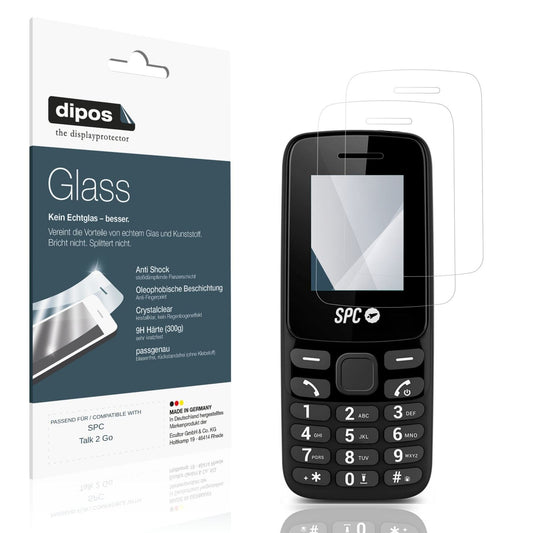 Klare Displayschutzfolie von dipos passend für SPC Talk 2 Go, 9H kratzfest und blasenfrei montiert