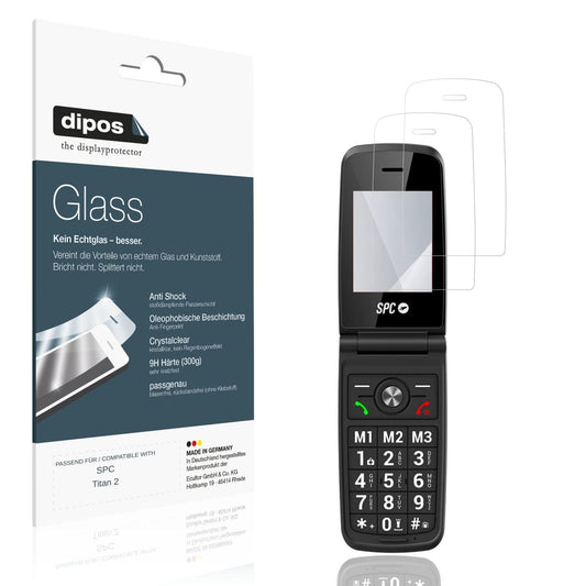 Klare Displayschutzfolie von dipos passend für SPC Titan 2, 9H kratzfest und blasenfrei montiert