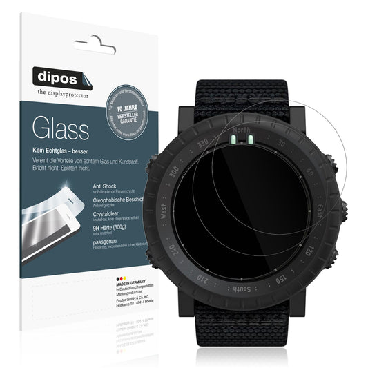 Klare Displayschutzfolie von dipos passend für Suunto Core Alpha, 9H kratzfest und blasenfrei montiert
