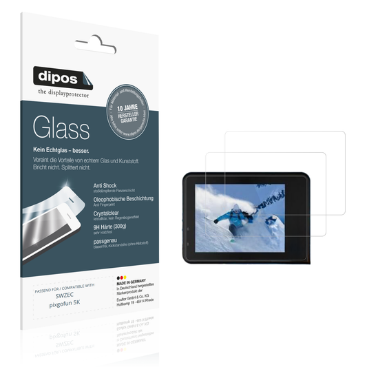 Klare Displayschutzfolie von dipos passend für SWZEC pixgofun 5K, 9H kratzfest und blasenfrei montiert