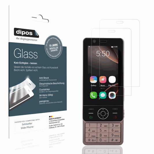 Klare Displayschutzfolie von dipos passend für Sxhlseller Slide Phone, 9H kratzfest und blasenfrei montiert