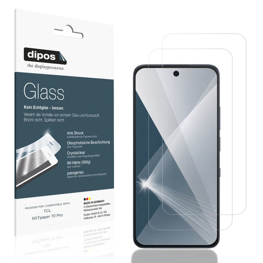Klare Displayschutzfolie von dipos passend für TCL NXTpaper 70 Pro, 9H kratzfest und blasenfrei montiert