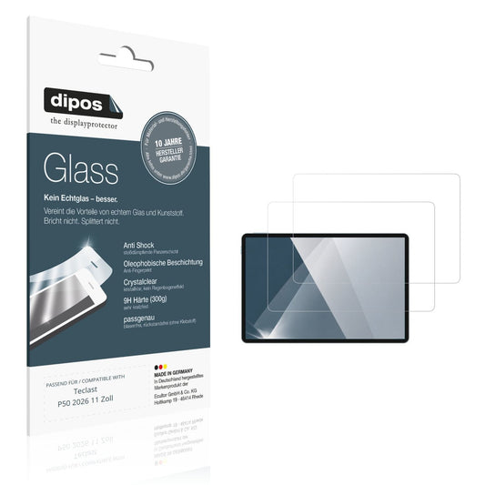 Klare Displayschutzfolie von dipos passend für Teclast P50 2026 11 Zoll, 9H kratzfest und blasenfrei montiert