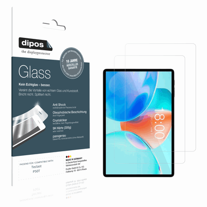 Klare Displayschutzfolie von dipos passend für Teclast P50T, 9H kratzfest und blasenfrei montiert