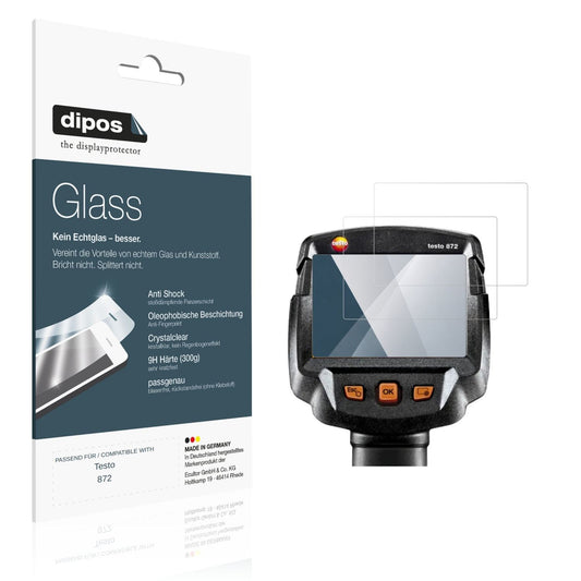 Klare Displayschutzfolie von dipos passend für Testo 872, 9H kratzfest und blasenfrei montiert