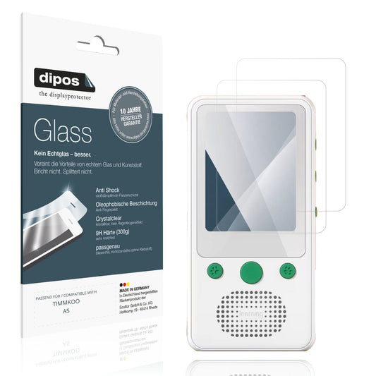 Klare Displayschutzfolie von dipos passend für TIMMKOO A5, 9H kratzfest und blasenfrei montiert