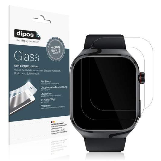 Klare Displayschutzfolie von dipos passend für TK16 Smartwatch 2.04 Zoll, 9H kratzfest und blasenfrei montiert