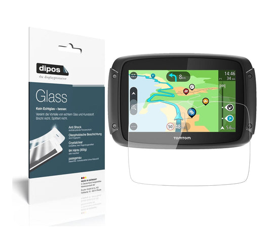 Klare Displayschutzfolie von dipos passend für TomTom Rider 500, 9H kratzfest und blasenfrei montiert