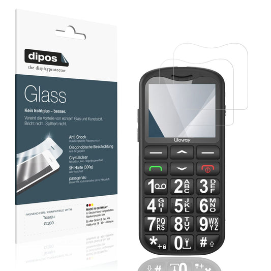 Klare Displayschutzfolie von dipos passend für Tosaju G180, 9H kratzfest und blasenfrei montiert