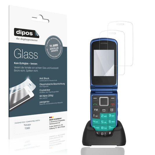 Klare Displayschutzfolie von dipos passend für Tosaju T380, 9H kratzfest und blasenfrei montiert
