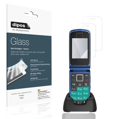 Klare Displayschutzfolie von dipos passend für Tosaju T380, 9H kratzfest und blasenfrei montiert