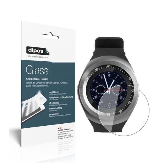 Klare Displayschutzfolie von dipos passend für TrendGeek TG-SW1 Smartwatch, 9H kratzfest und blasenfrei montiert