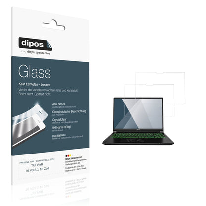 Klare Displayschutzfolie von dipos passend für TULPAR T6 V3.8.1 16 Zoll, 9H kratzfest und blasenfrei montiert