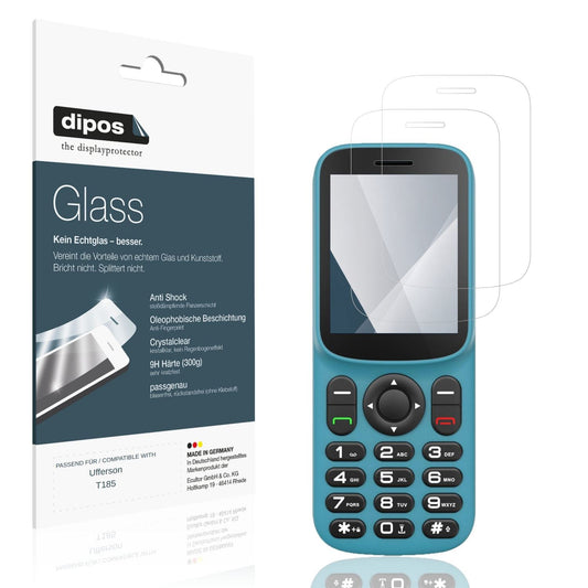 Klare Displayschutzfolie von dipos passend für Ufferson T185, 9H kratzfest und blasenfrei montiert