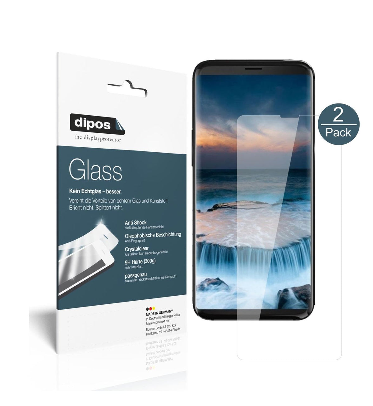 Klare Displayschutzfolie von dipos passend für Uhans i8 Pro, 9H kratzfest und blasenfrei montiert