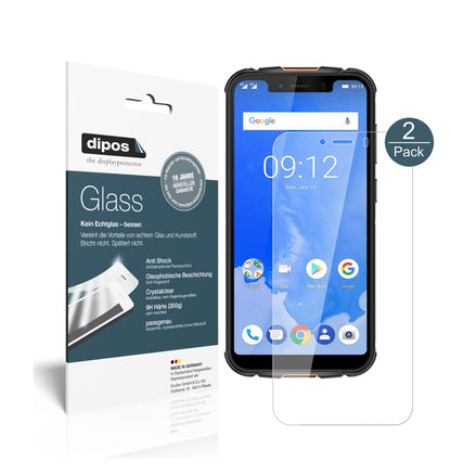 Klare Displayschutzfolie von dipos passend für Ulefone Armor 5, 9H kratzfest und blasenfrei montiert