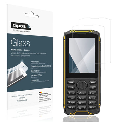 Klare Displayschutzfolie von dipos passend für Ulefone Armor Mini 5, 9H kratzfest und blasenfrei montiert