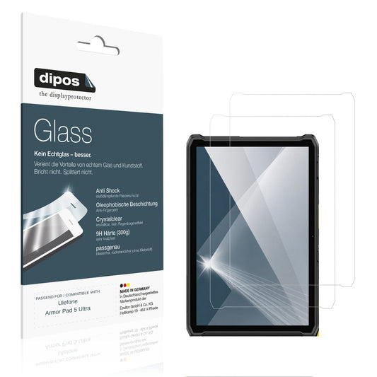 Klare Displayschutzfolie von dipos passend für Ulefone Armor Pad 5 Ultra, 9H kratzfest und blasenfrei montiert
