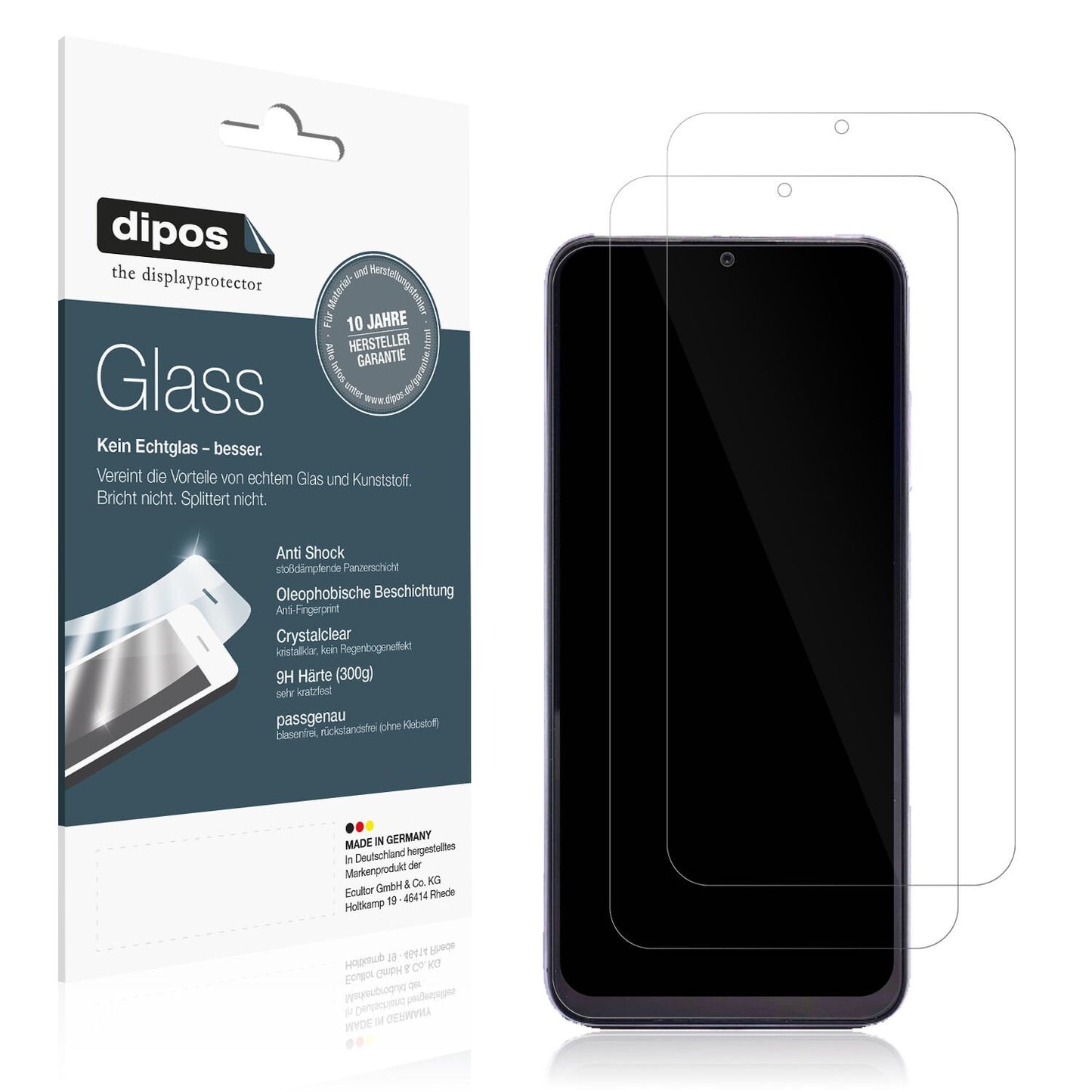 Klare Displayschutzfolie von dipos passend für Ulefone Note 16 Pro, 9H kratzfest und blasenfrei montiert