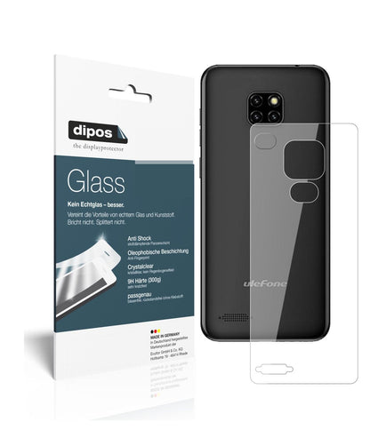 Klare Displayschutzfolie von dipos passend für Ulefone Note 7P Rückseite, 9H kratzfest und blasenfrei montiert
