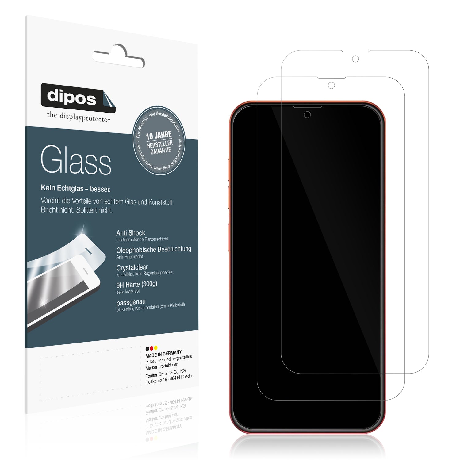 Klare Displayschutzfolie von dipos passend für Ulefone Note 8P, 9H kratzfest und blasenfrei montiert
