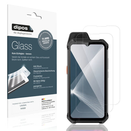 Klare Displayschutzfolie von dipos passend für UNIWA W888, 9H kratzfest und blasenfrei montiert