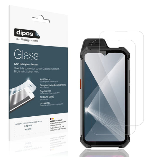 Klare Displayschutzfolie von dipos passend für UNIWA W888, 9H kratzfest und blasenfrei montiert