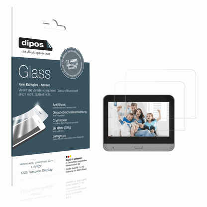 Klare Displayschutzfolie von dipos passend für URPIZY 1223 Türspion Display, 9H kratzfest und blasenfrei montiert