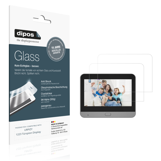 Klare Displayschutzfolie von dipos passend für URPIZY 1223 Türspion Display, 9H kratzfest und blasenfrei montiert