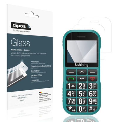 Klare Displayschutzfolie von dipos passend für USHINING T190, 9H kratzfest und blasenfrei montiert
