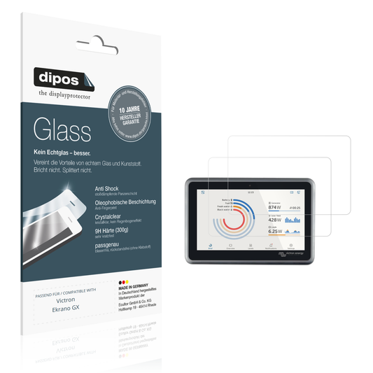 Klare Displayschutzfolie von dipos passend für Victron Ekrano GX, 9H kratzfest und blasenfrei montiert