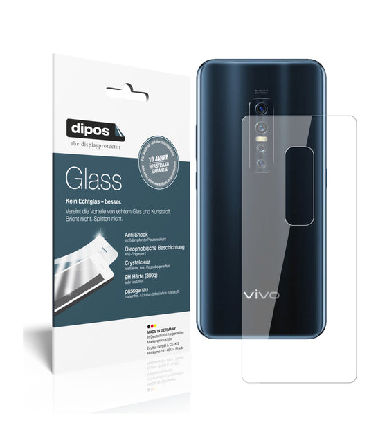 Klare Displayschutzfolie von dipos passend für Vivo V17 Pro Rückseite, 9H kratzfest und blasenfrei montiert