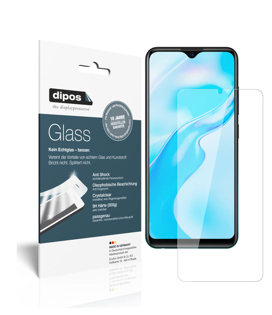 Klare Displayschutzfolie von dipos passend für Vivo Y11s, 9H kratzfest und blasenfrei montiert