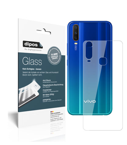 Klare Displayschutzfolie von dipos passend für Vivo Y11 (2019) Rückseite, 9H kratzfest und blasenfrei montiert