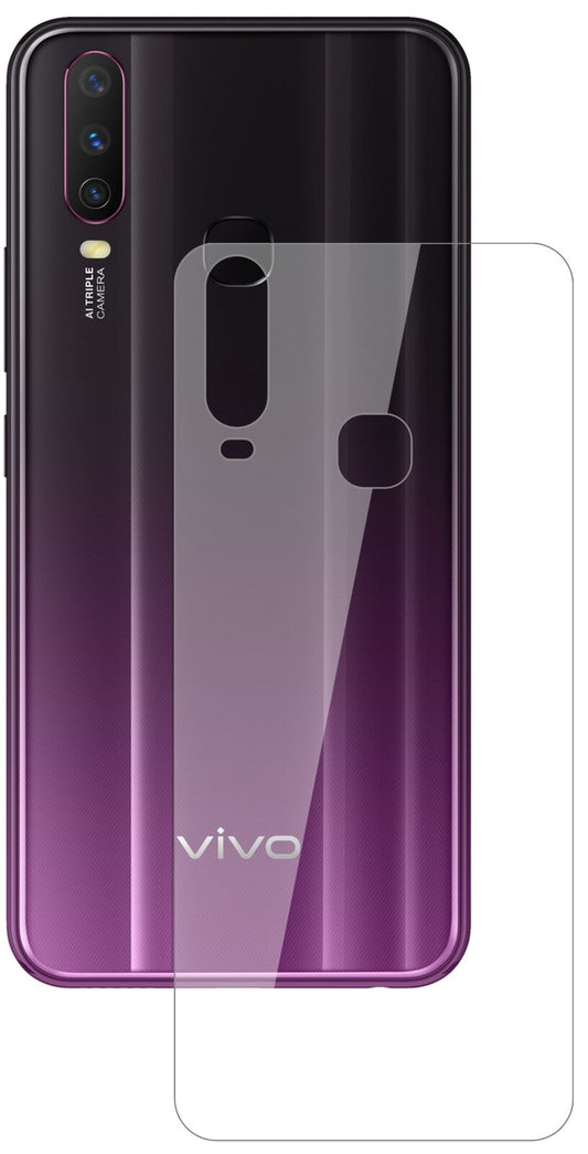 Klare Displayschutzfolie von dipos passend für Vivo Y17 Rückseite, 9H kratzfest und blasenfrei montiert