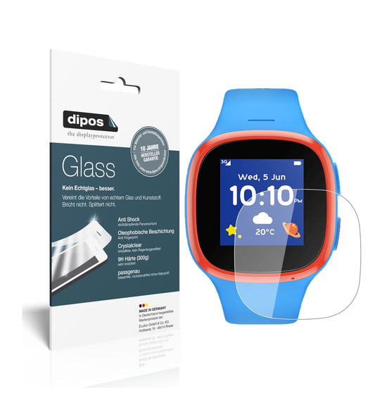 Klare Displayschutzfolie von dipos passend für Vodafone V-Kids Watch, 9H kratzfest und blasenfrei montiert