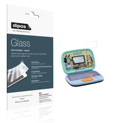 Klare Displayschutzfolie von dipos passend für Vtech Bluey Lernlaptop, 9H kratzfest und blasenfrei montiert