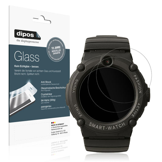 Klare Displayschutzfolie von dipos passend für Watchmark GPS Watch Kids, 9H kratzfest und blasenfrei montiert