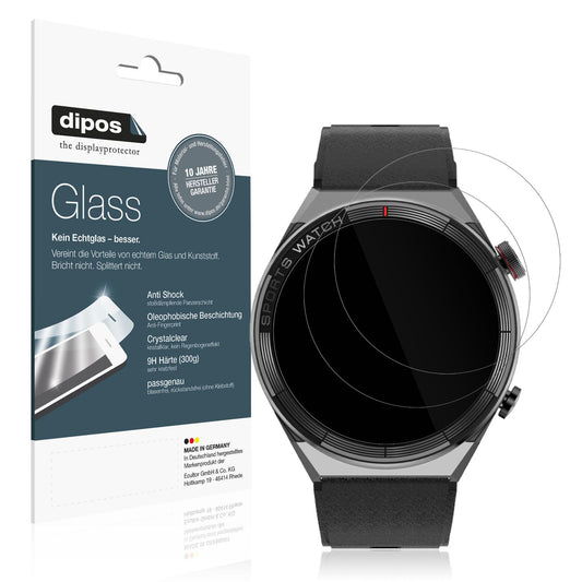 Klare Displayschutzfolie von dipos passend für Watchmark Maverick, 9H kratzfest und blasenfrei montiert