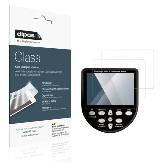 Klare Displayschutzfolie von dipos passend für WaterRower Series 4 Monitor, 9H kratzfest und blasenfrei montiert