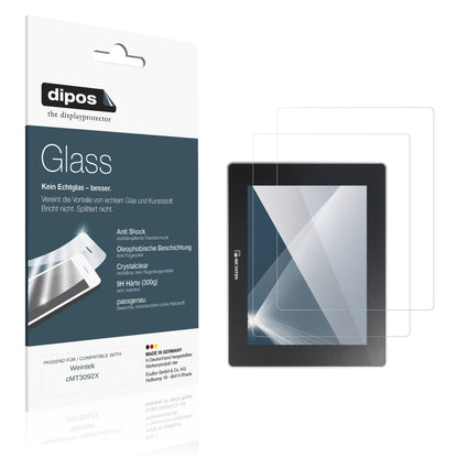Klare Displayschutzfolie von dipos passend für Weintek cMT3092X, 9H kratzfest und blasenfrei montiert