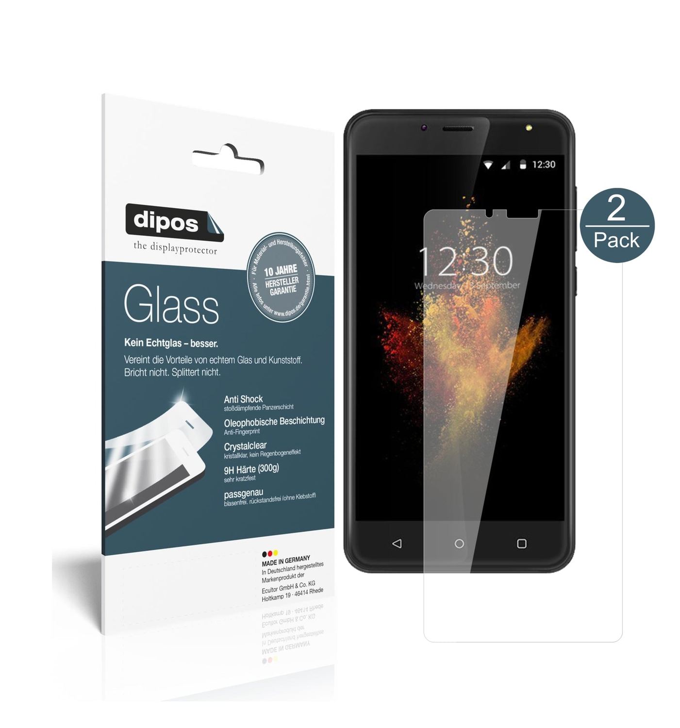 Klare Displayschutzfolie von dipos passend für Wieppo S6, 9H kratzfest und blasenfrei montiert