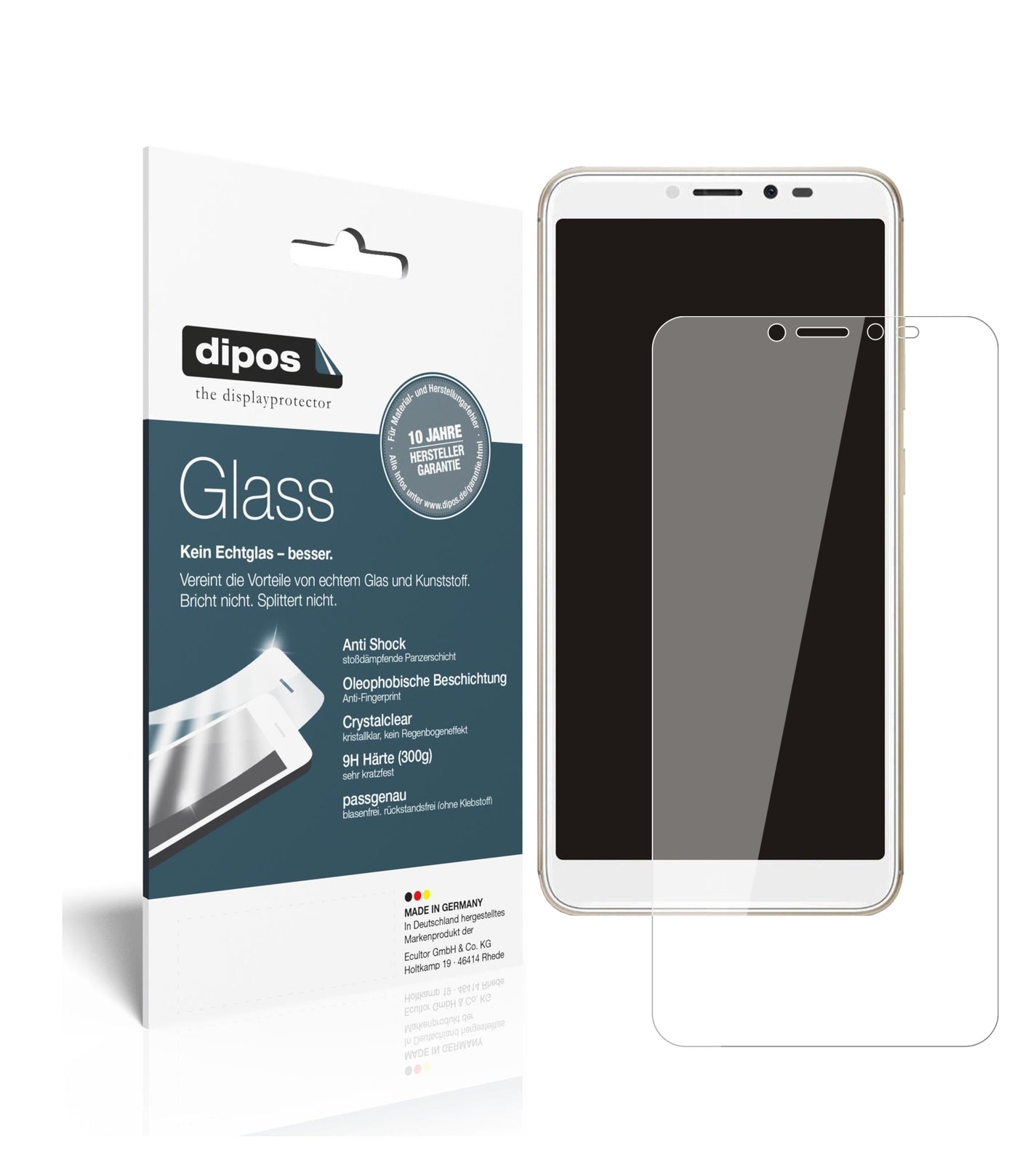Klare Displayschutzfolie von dipos passend für Wiko Sunny 4 Plus, 9H kratzfest und blasenfrei montiert