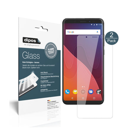 Klare Displayschutzfolie von dipos passend für Wiko View, 9H kratzfest und blasenfrei montiert