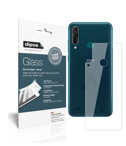 Klare Displayschutzfolie von dipos passend für Wiko View 3 Pro Rückseite, 9H kratzfest und blasenfrei montiert