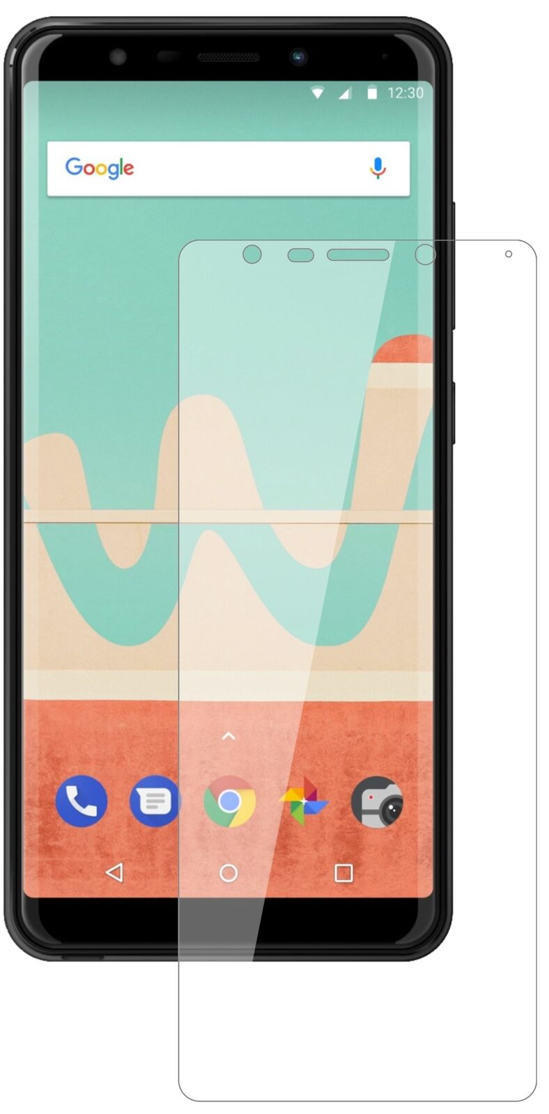 Klare Displayschutzfolie von dipos passend für Wiko View Go, 9H kratzfest und blasenfrei montiert