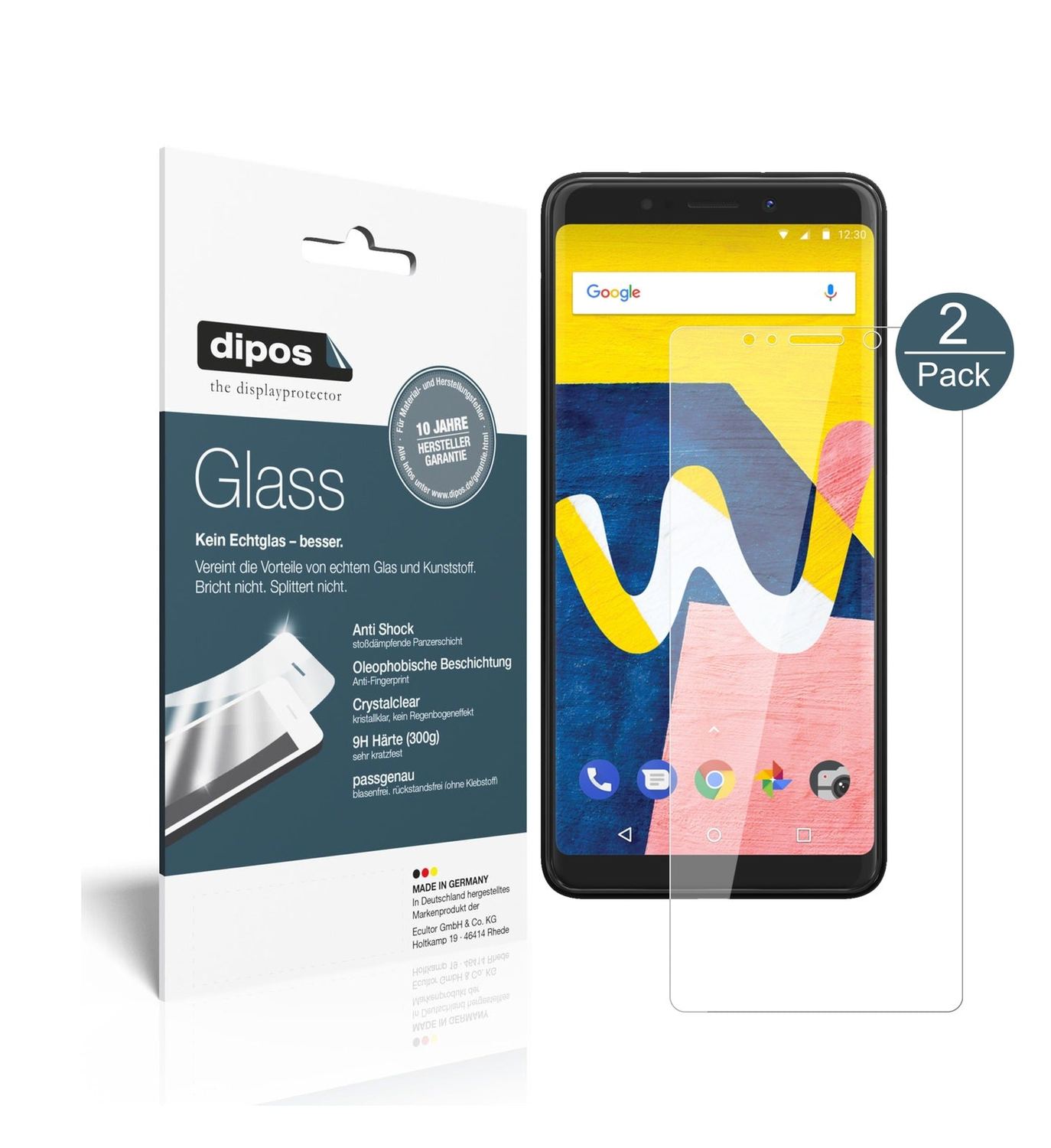 Klare Displayschutzfolie von dipos passend für Wiko View Lite, 9H kratzfest und blasenfrei montiert